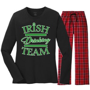 St Patrick's Day Irish Drinking Team Women's Long Sleeve Flannel Pajama Set 