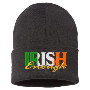 St Patricks Day Irish Enough Sustainable Knit Beanie