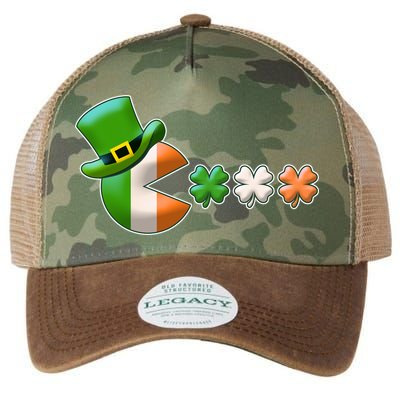 St Patrick's Day Irish Flag Pac Man Shamrocks Legacy Tie Dye Trucker Hat