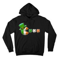 St Patrick's Day Irish Flag Pac Man Shamrocks Hoodie