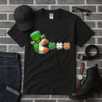 St Patrick's Day Irish Flag Pac Man Shamrocks Tall T-Shirt