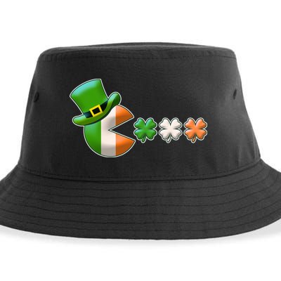 St Patrick's Day Irish Flag Pac Man Shamrocks Sustainable Bucket Hat