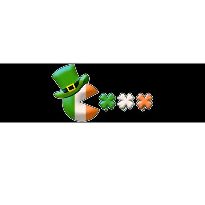 St Patrick's Day Irish Flag Pac Man Shamrocks Bumper Sticker