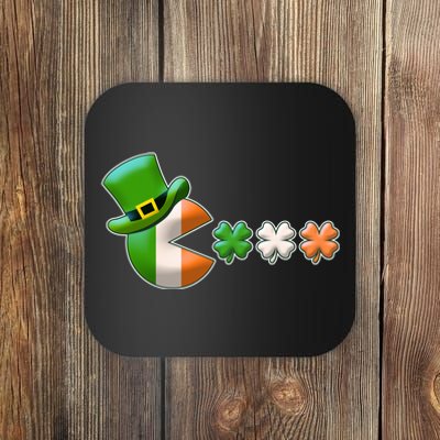 St Patrick's Day Irish Flag Pac Man Shamrocks Coaster