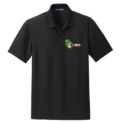 St Patrick's Day Irish Flag Pac Man Shamrocks Dry Zone Grid Polo