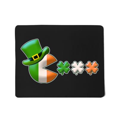 St Patrick's Day Irish Flag Pac Man Shamrocks Mousepad