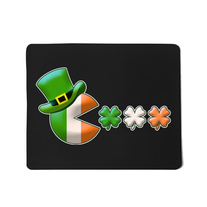 St Patrick's Day Irish Flag Pac Man Shamrocks Mousepad