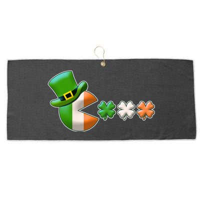 St Patrick's Day Irish Flag Pac Man Shamrocks Large Microfiber Waffle Golf Towel