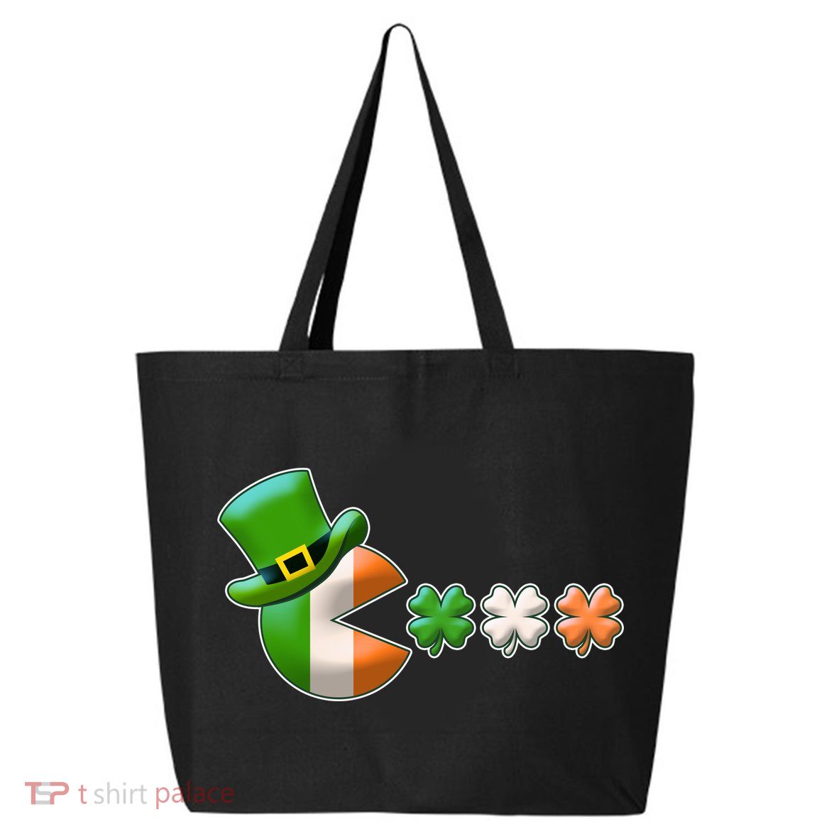 St Patrick's Day Irish Flag Pac Man Shamrocks 25L Jumbo Tote