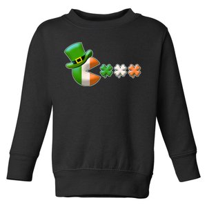 St Patrick's Day Irish Flag Pac Man Shamrocks Toddler Sweatshirt