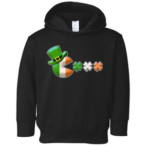 St Patrick's Day Irish Flag Pac Man Shamrocks Toddler Hoodie