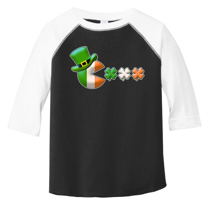 St Patrick's Day Irish Flag Pac Man Shamrocks Toddler Fine Jersey T-Shirt