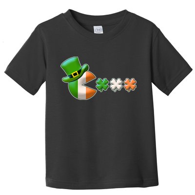 St Patrick's Day Irish Flag Pac Man Shamrocks Toddler T-Shirt