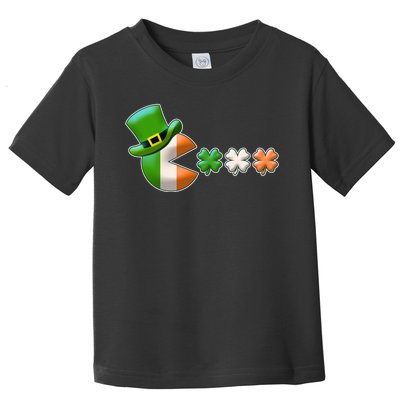 St Patrick's Day Irish Flag Pac Man Shamrocks Toddler T-Shirt