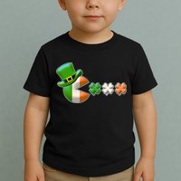 St Patrick's Day Irish Flag Pac Man Shamrocks Toddler T-Shirt