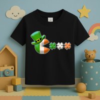 St Patrick's Day Irish Flag Pac Man Shamrocks Toddler T-Shirt