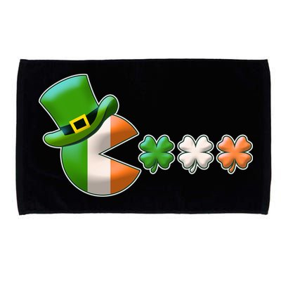 St Patrick's Day Irish Flag Pac Man Shamrocks Microfiber Hand Towel