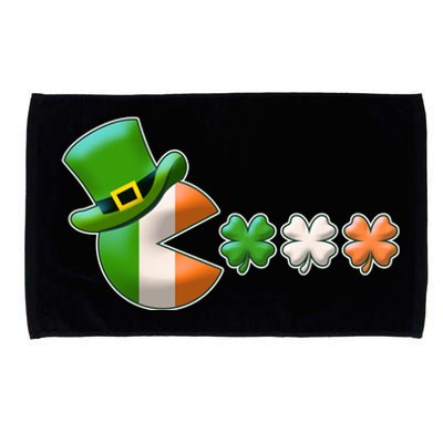 St Patrick's Day Irish Flag Pac Man Shamrocks Microfiber Hand Towel