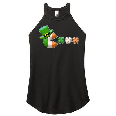 St Patrick's Day Irish Flag Pac Man Shamrocks Women’s Perfect Tri Rocker Tank