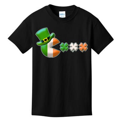 St Patrick's Day Irish Flag Pac Man Shamrocks Kids T-Shirt