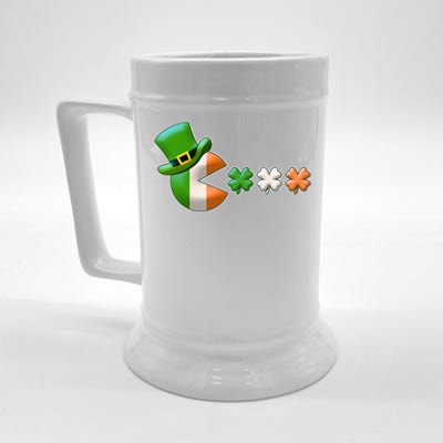 St Patrick's Day Irish Flag Pac Man Shamrocks Beer Stein