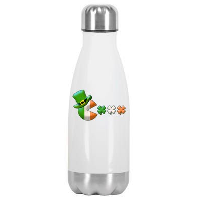 St Patrick's Day Irish Flag Pac Man Shamrocks Stainless Steel Insulated Water Bottle