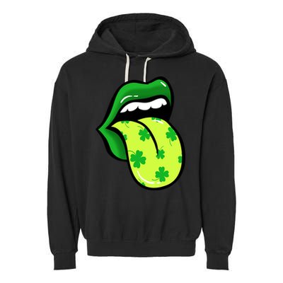 St Patricks Day Irish Lips Garment-Dyed Fleece Hoodie