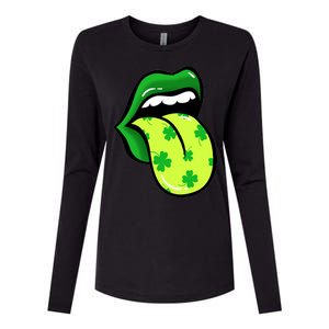 St Patricks Day Irish Lips Womens Cotton Relaxed Long Sleeve T-Shirt