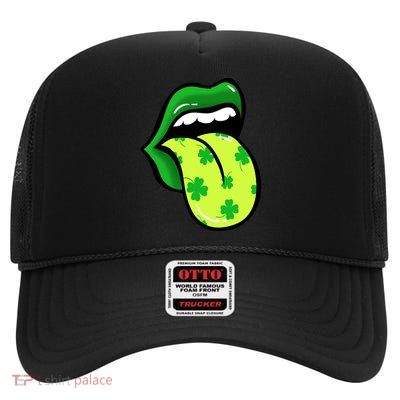 St Patricks Day Irish Lips High Crown Mesh Back Trucker Hat