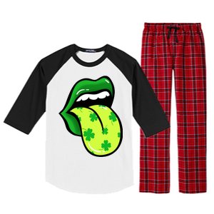 St Patricks Day Irish Lips Raglan Sleeve Pajama Set