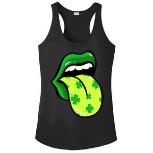 St Patricks Day Irish Lips Ladies PosiCharge Competitor Racerback Tank