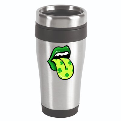 St Patricks Day Irish Lips 16oz Travel Tumbler