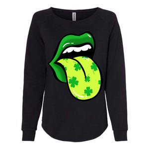 St Patricks Day Irish Lips Womens California Wash Sweatshirt