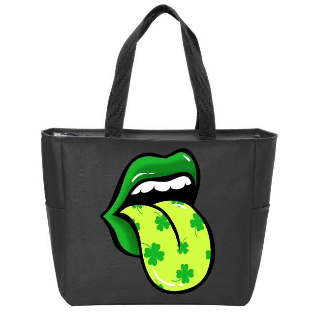St Patricks Day Irish Lips Zip Tote Bag