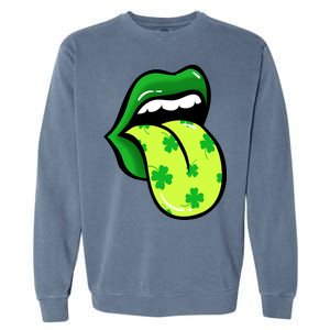 St Patricks Day Irish Lips Garment-Dyed Sweatshirt