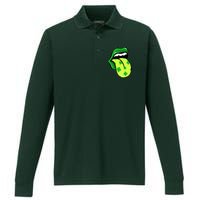 St Patricks Day Irish Lips Performance Long Sleeve Polo