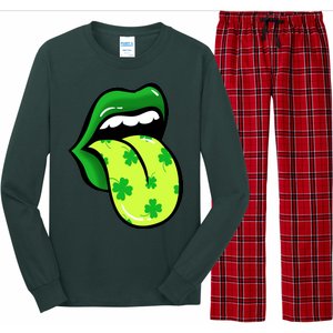 St Patricks Day Irish Lips Long Sleeve Pajama Set