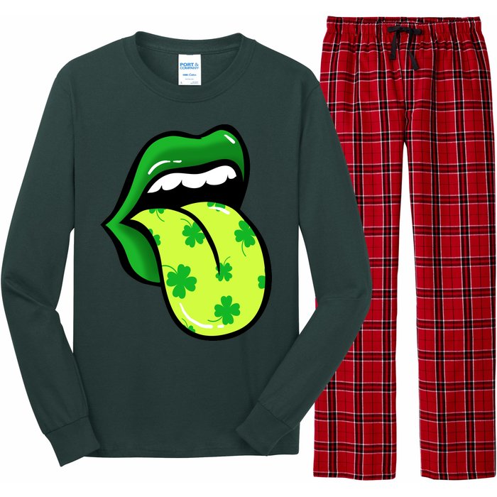 St Patricks Day Irish Lips Long Sleeve Pajama Set