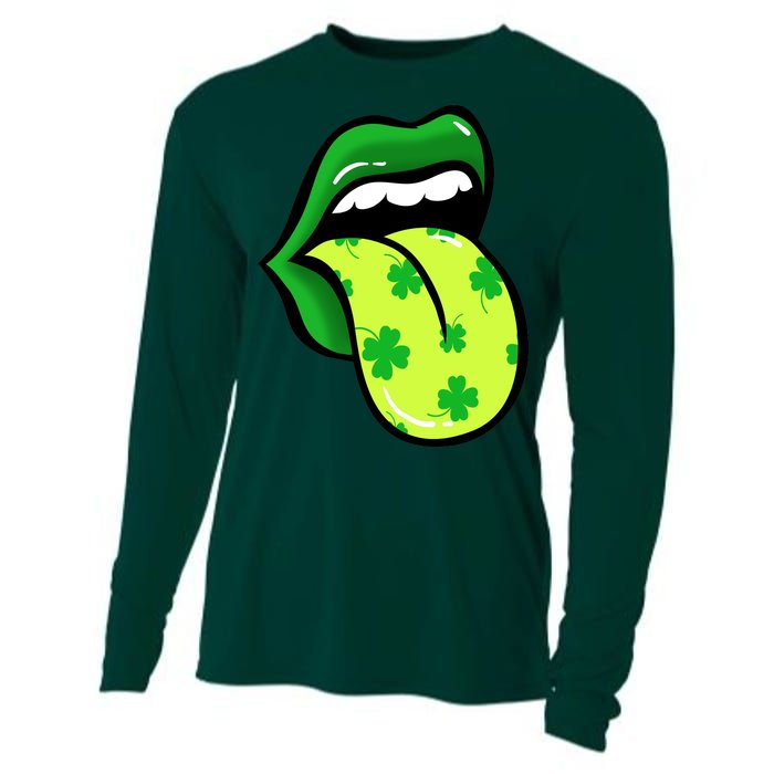 St Patricks Day Irish Lips Cooling Performance Long Sleeve Crew