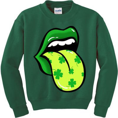 St Patricks Day Irish Lips Kids Sweatshirt
