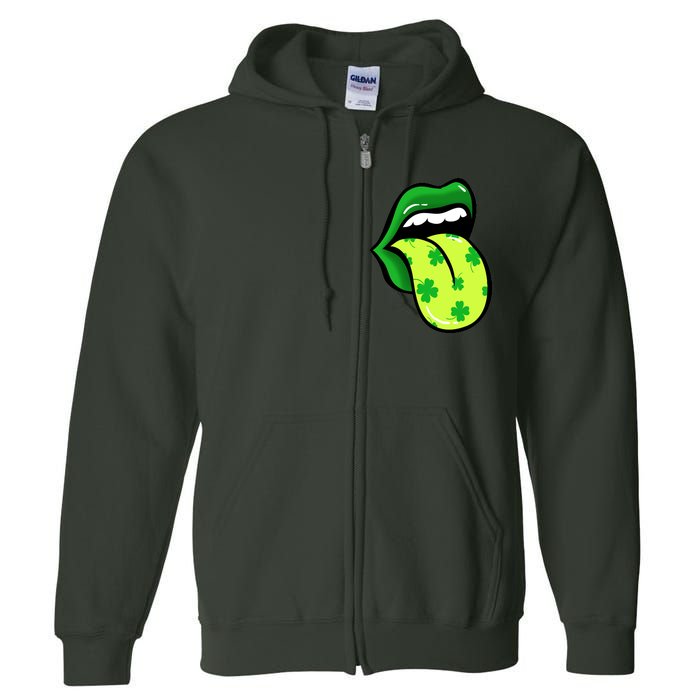 St Patricks Day Irish Lips Full Zip Hoodie