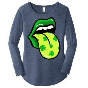 St Patricks Day Irish Lips Women's Perfect Tri Tunic Long Sleeve Shirt