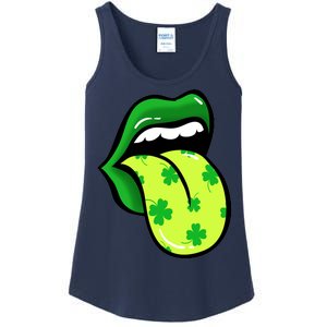 St Patricks Day Irish Lips Ladies Essential Tank