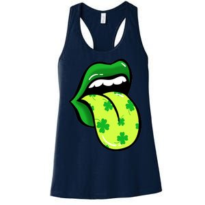 St Patricks Day Irish Lips Women's Racerback Tank