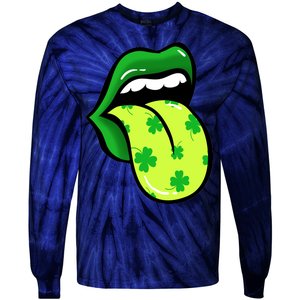 St Patricks Day Irish Lips Tie-Dye Long Sleeve Shirt