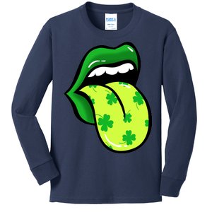 St Patricks Day Irish Lips Kids Long Sleeve Shirt