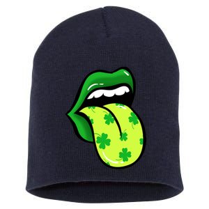 St Patricks Day Irish Lips Short Acrylic Beanie