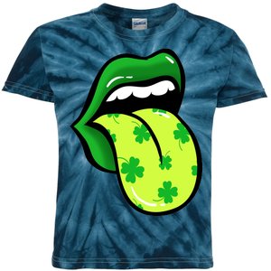 St Patricks Day Irish Lips Kids Tie-Dye T-Shirt