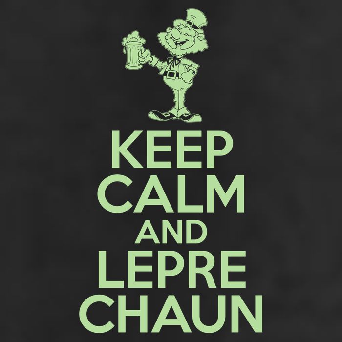 St Patrick's Day Keep Calm And Lepre Chaun  Garment-Dyed Fleece Hoodie