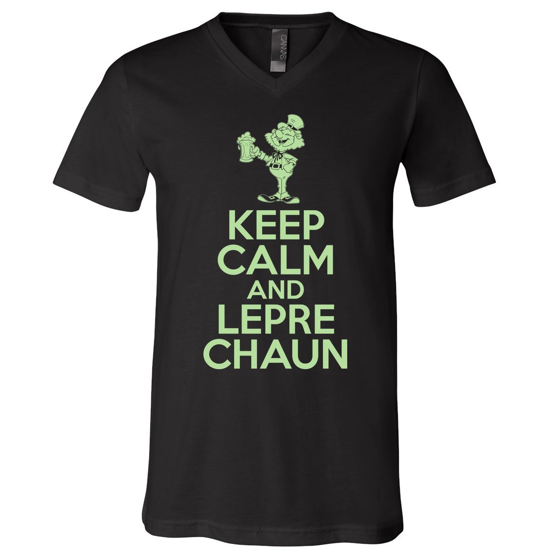 St Patrick's Day Keep Calm And Lepre Chaun  V-Neck T-Shirt